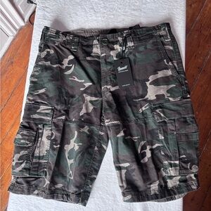 Men’s NWT Brandit Camouflage Thick Duck Canvas Cargo Shorts with Pockets Size 3X